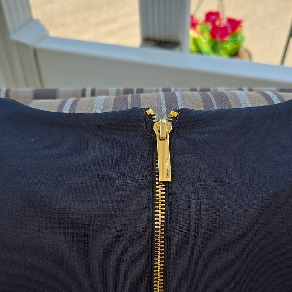 Calvin Klein Black Ribbed Sheath Midi Dress - Picture 10 of 13